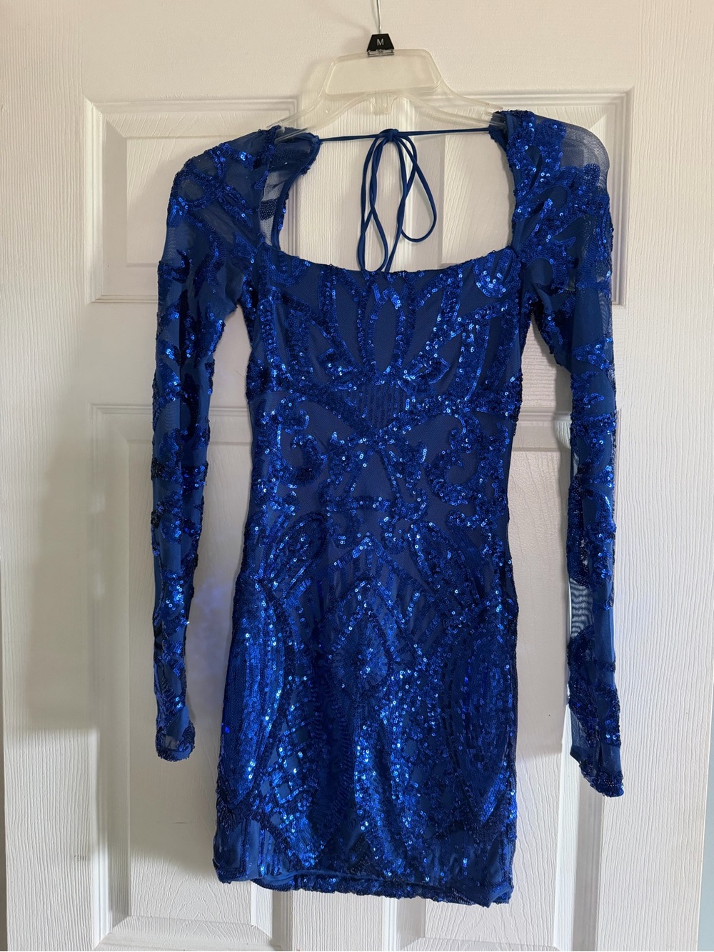 Lucy in the Sky Royal Blue Sequin Long-Sleeve Mini Dress